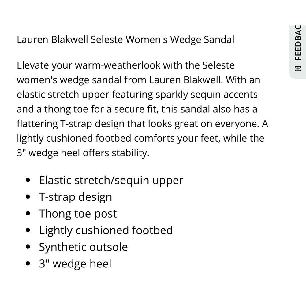 Lauren Blakwell Seleste Jeweled Wedge Sandals Comfort Slides Size 7 Black - Picture 2 of 16